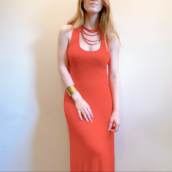 J. Law inspired Forever 21 red jersey maxi dress - Picture 2 of 5